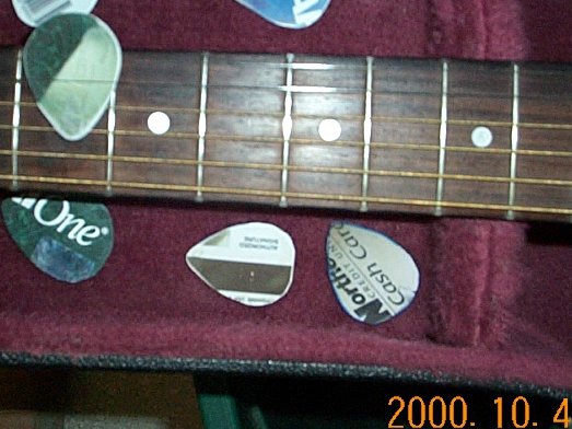 [home-made guitar picks]